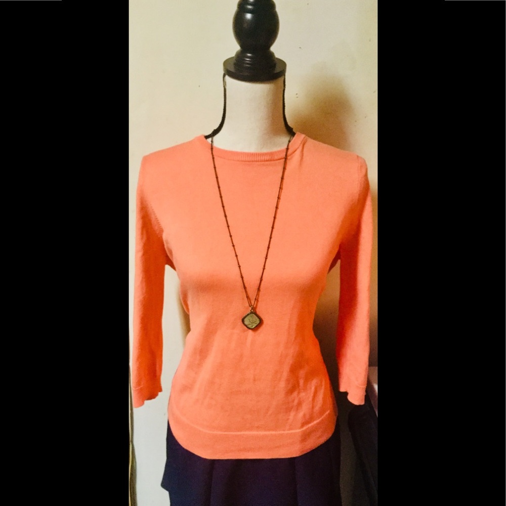 Outfit Set: Salmon Pink Sweater Shirt & Blue Skirt - Picture 6 of 7